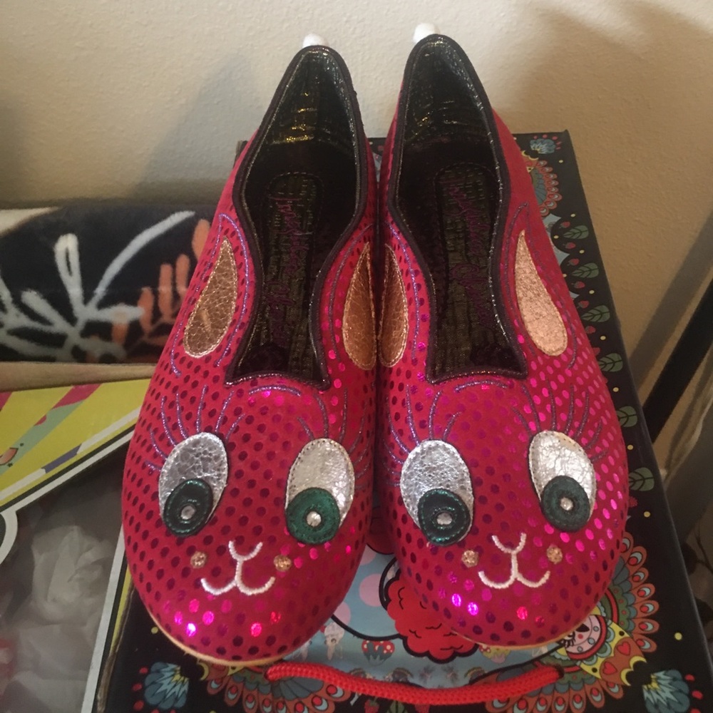 Irregular Choice “Octavius” flats sz7 pink RARE